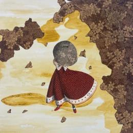 Peinture Il vento delle castagne par Nai | Tableau Surréalisme Aquarelle, Textile