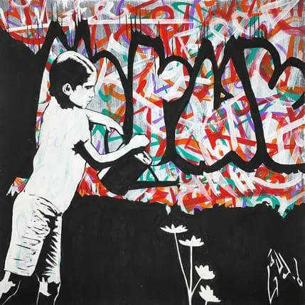 Peinture City lovers par Di Vicino Gaudio Alessandro | Tableau Street Art Acrylique Scènes de vie