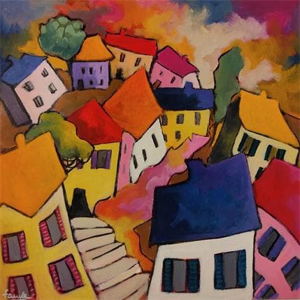 Peinture Balade par Fauve | Tableau Figuratif Acrylique Scènes de vie