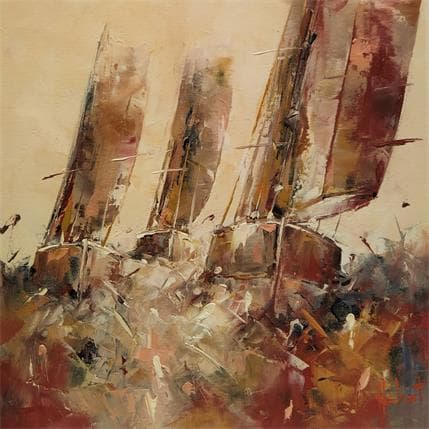 Peinture TRIO DE TETE par Hébert Franck | Tableau Figuratif Huile Marine