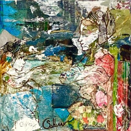 Painting Fête de nuit by Sablyne | Painting Raw art Acrylic Portrait