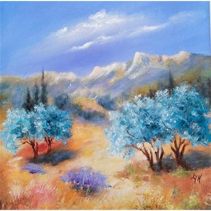 Peinture impression provençale par Lyn | Tableau Figuratif Huile Paysages