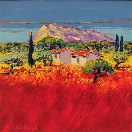 Painting Sainte Victoire un jour de mistral by Corbière Liisa | Painting Figurative Oil Landscapes