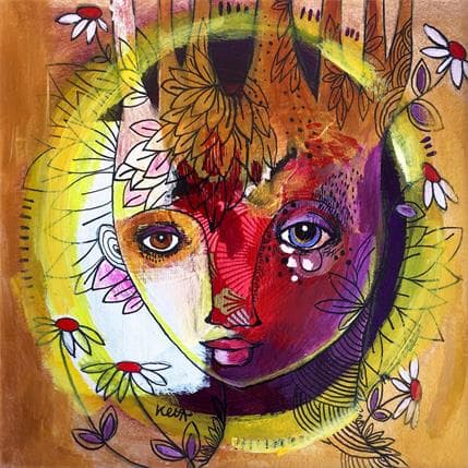 Peinture Cette présence par Ketfa Laure | Tableau Art Singulier Acrylique Portraits