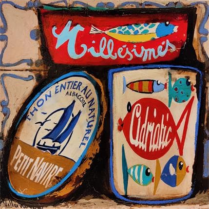 Peinture latas 4 par Villanueva Puigdelliura Natalia | Tableau Figuratif Huile Natures mortes