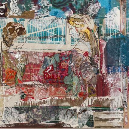 Painting Larmes de Lime by Sablyne | Painting Raw art Acrylic Portrait