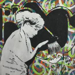 Pintura a white flower por Di Vicino Gaudio Alessandro | Pintura Street art Acrylic, Graffiti Life style