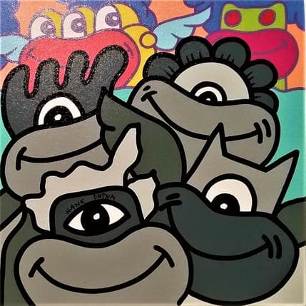 Peinture La fiesta chez Dédé par Hank China | Tableau Pop-art Acrylique Icones Pop