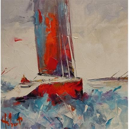 Peinture L'homme et la mer par Hébert Franck | Tableau Figuratif Huile Marine