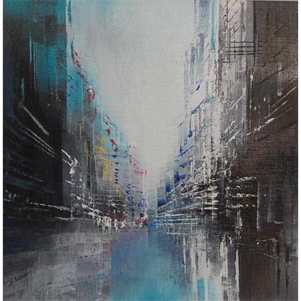 Painting Les notes jaunes by Levesque Emmanuelle | Painting Figurative Oil Urban