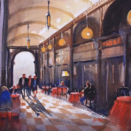 Peinture Milano, arcade par Min Jan | Tableau Figuratif Aquarelle Urbain