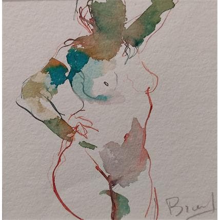 Peinture l'inconnue par Brunel Sébastien | Tableau Figuratif Aquarelle Nu