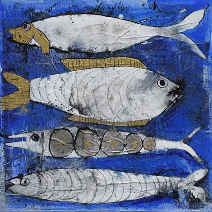 Peinture Poissons méditerranée par Colombo Cécile | Tableau Figuratif Acrylique Animaux