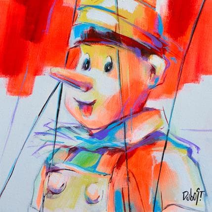 Peinture Pinocchio par Dubost | Tableau Figuratif Acrylique Icones Pop