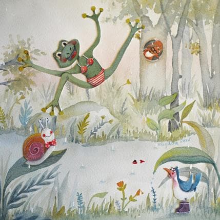 Painting Reinette by Marjoline Fleur | Painting Naive art Animals