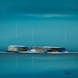 Painting Symphonie azur by Roussel Marie-Ange et Fanny | Painting Abstract Oil Marine