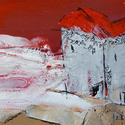 Peinture Au bord du monde 3 par Han | Tableau Abstrait Paysages