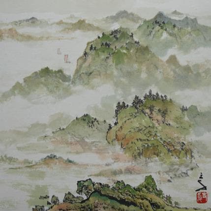 Peinture The light of lake par Sanqian | Tableau Figuratif Paysages