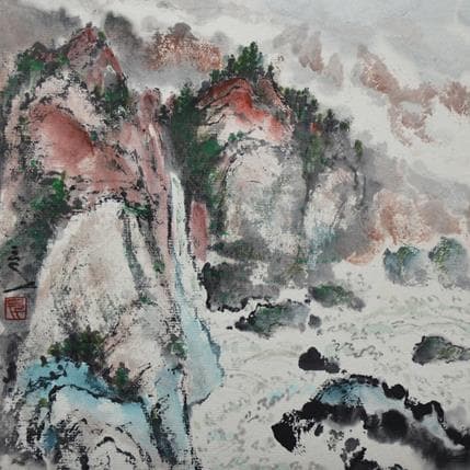 Peinture Cliffs par Sanqian | Tableau Figuratif Paysages