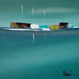 Peinture Symphonie marine par Roussel Marie-Ange et Fanny | Tableau Abstrait Huile Marine