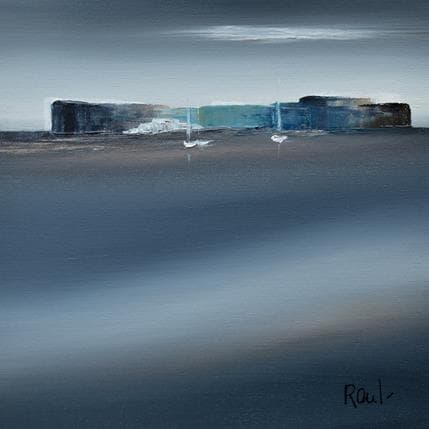 Peinture Ambiance marine par Roussel Marie-Ange et Fanny | Tableau Abstrait Huile Marine