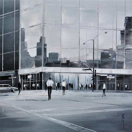 Peinture La marche urbaine par Galloro Maurizio | Tableau Figuratif Huile Urbain