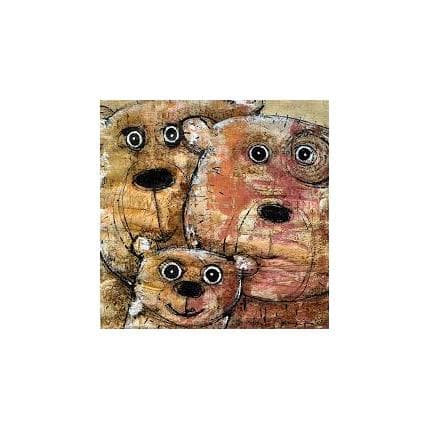 Painting 3 bears by Maury Hervé | Painting Naive art Animals
