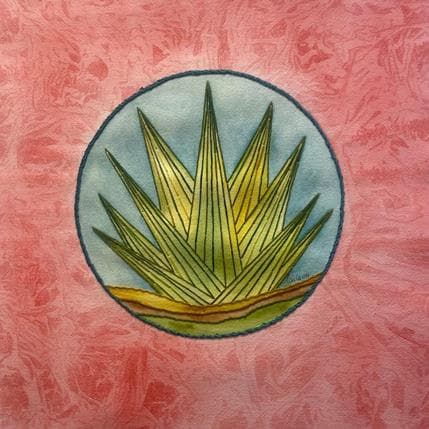 Peinture Circle Maguey par Vazquez Laila | Tableau Figuratif Aquarelle Paysages