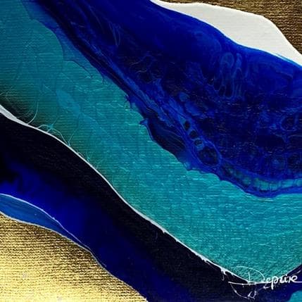 Peinture Profondeurs Marines par Depaire Silvia | Tableau Abstrait Acrylique Minimaliste