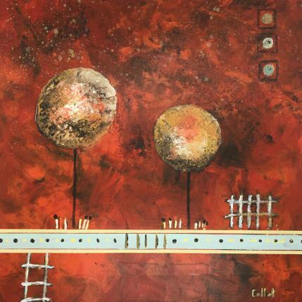 Peinture Le verger par Collet Christine | Tableau Art Singulier Acrylique minimaliste