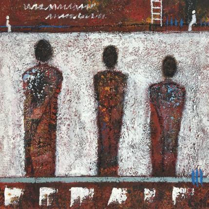 Peinture Les 3 cunis par Collet Christine | Tableau Art Singulier Acrylique minimaliste