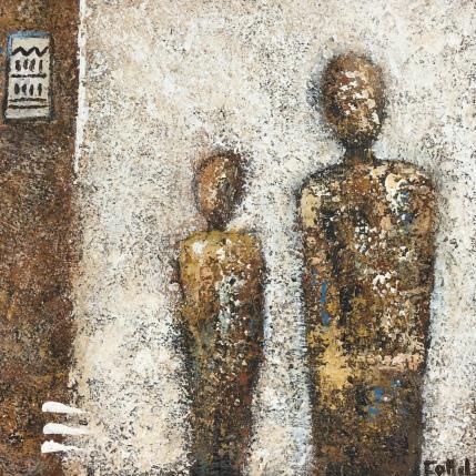 Peinture Juste derrière toi par Collet Christine | Tableau Figuratif Acrylique, Huile scènes de vie