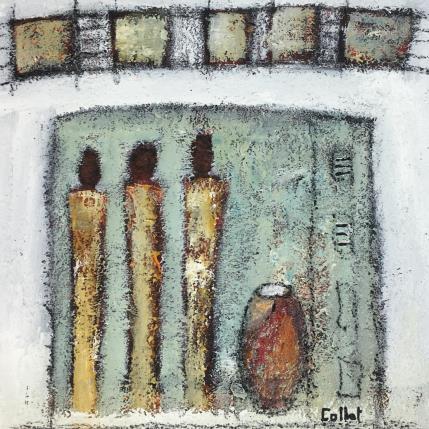 Peinture Conversation 1 par Collet Christine | Tableau Figuratif Acrylique, Huile scènes de vie