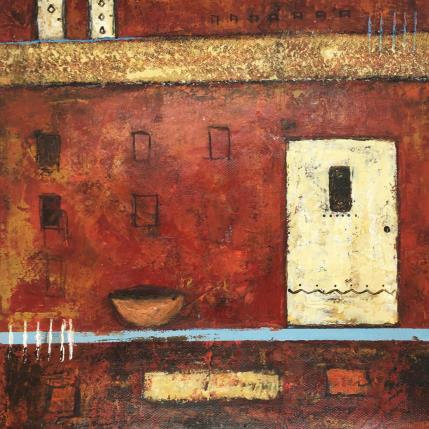 Peinture Porte Blanche par Collet Christine | Tableau Figuratif Acrylique, Huile scènes de vie