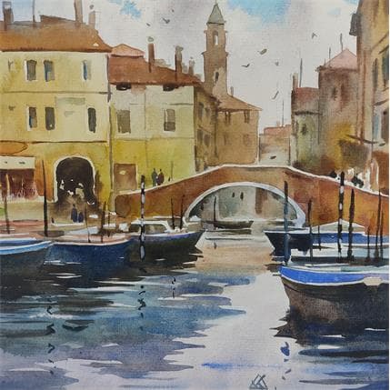 Peinture Venice - J15 par Khodakivskyi Vasily | Tableau Figuratif Aquarelle Urbain