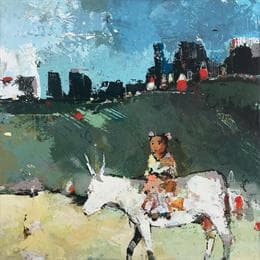 Pintura S.16 por Abiy | Pintura Figurative Oil Life style