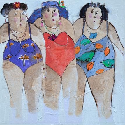 Peinture Evelyne Catherine Charlotte par Colombo Cécile | Tableau Figuratif Acrylique Scènes de vie