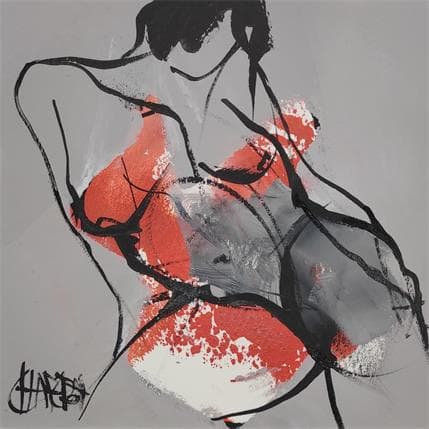 Painting Gris souris 2 by Chaperon Martine | Painting Figurative Acrylic Nude