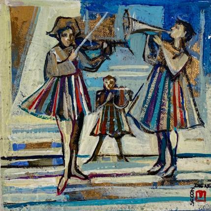 Peinture ORCHESTRE ARLEQUIN par Machi | Tableau Figuratif Acrylique, Huile Scènes de vie