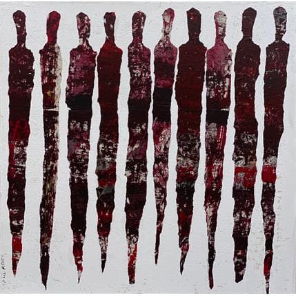 Peinture CHERRY BLOSSOM par Rocco Sophie | Tableau Abstrait Acrylique, Collage, Huile, Sable minimaliste