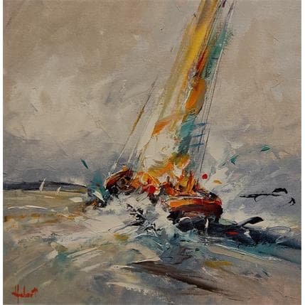 Peinture tempête par Hébert Franck | Tableau Figuratif Huile Marine