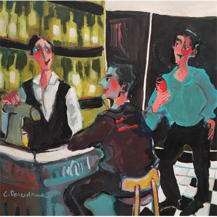 Peinture Bonjour les amis par Doucedame Christine | Tableau Figuratif Acrylique Scènes de vie