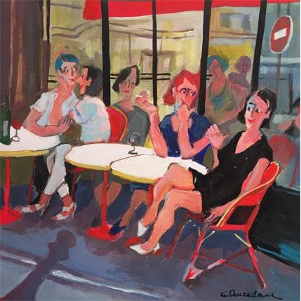 Peinture Sens interdit par Doucedame Christine | Tableau Figuratif Acrylique Scènes de vie