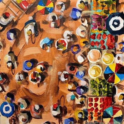 Peinture La place de marche par Lama Niankoye | Tableau Figuratif Acrylique scènes de vie