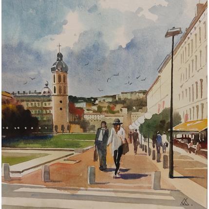 Peinture Lyon - J19 par Khodakivskyi Vasily | Tableau Figuratif Aquarelle Urbain