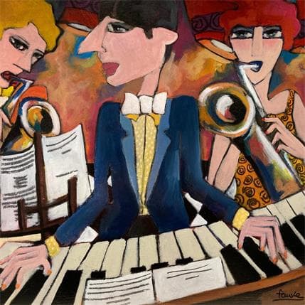 Peinture Pianiste à l'honneur par Fauve | Tableau Figuratif Acrylique Portraits, Scènes de vie