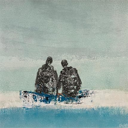 Painting Vers une nouvelle vie by Escolier Odile | Painting Figurative Acrylic Landscapes