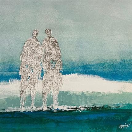 Peinture Face à l'infini par Escolier Odile | Tableau Figuratif Acrylique Paysages