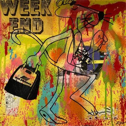 Peinture Pink Travel par Kikayou | Tableau Pop-art Graffiti Icones Pop