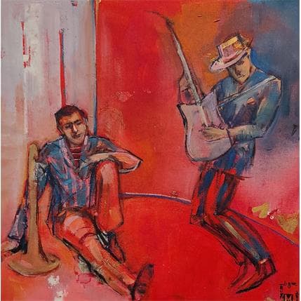 Peinture Le repos par Machi | Tableau Figuratif Acrylique, Huile Scènes de vie